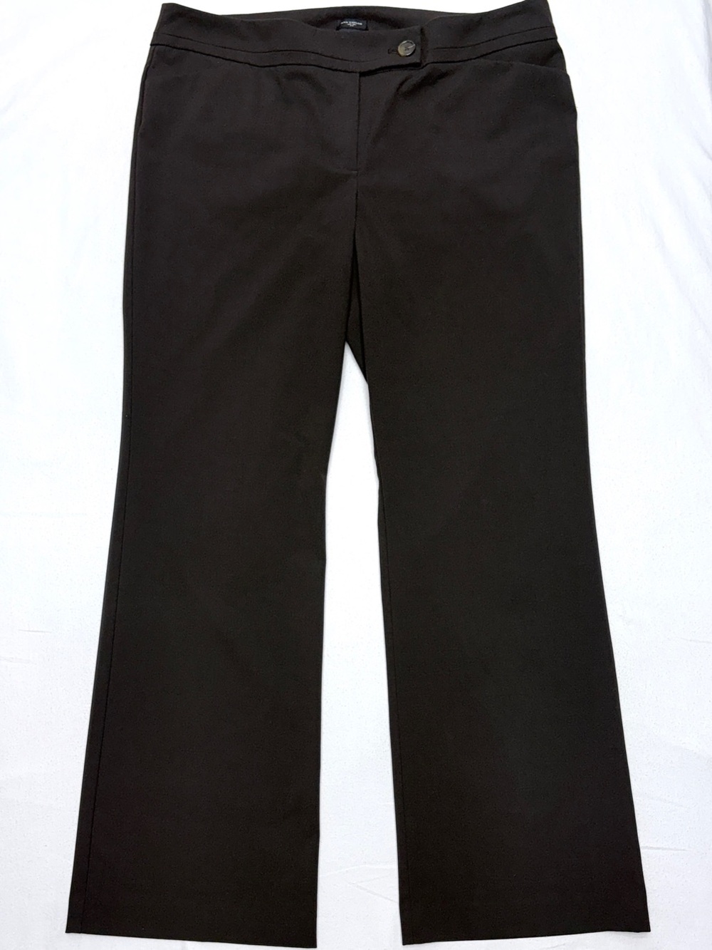 Ann Taylor Stretch Cotton Modern Fit Wide Leg Dress Pants Womens 14 Brown